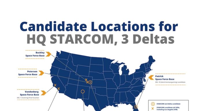 Department of the Air Force announces candidate locations for STARCOM HQ, Deltas