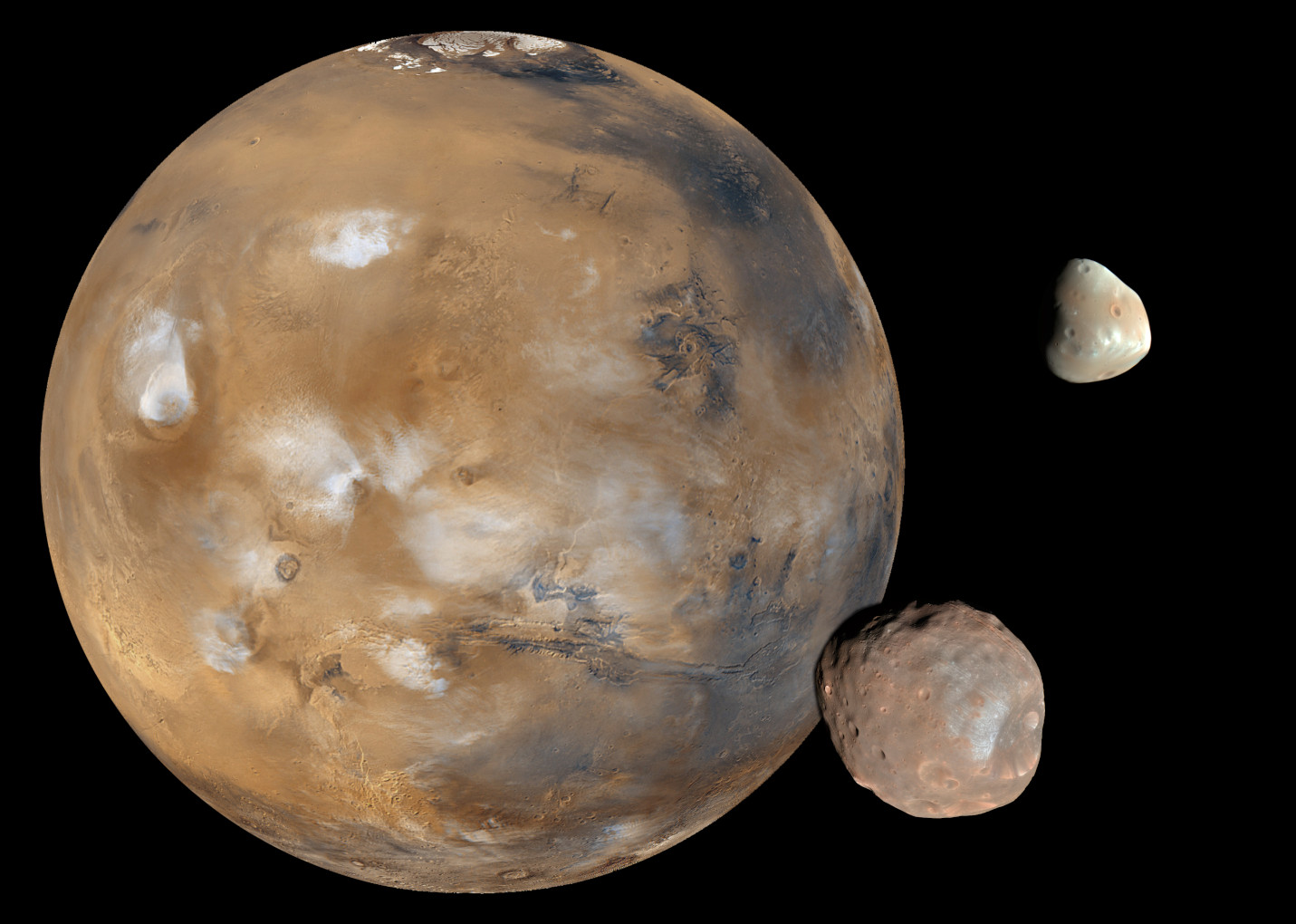 Impressive rendezvous of Solar System moons observed by Europe's HRSC Mars camera