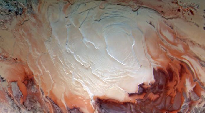 An icy spring at the Martian South Pole