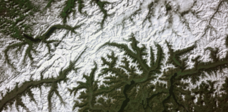 Long snow season in mountains