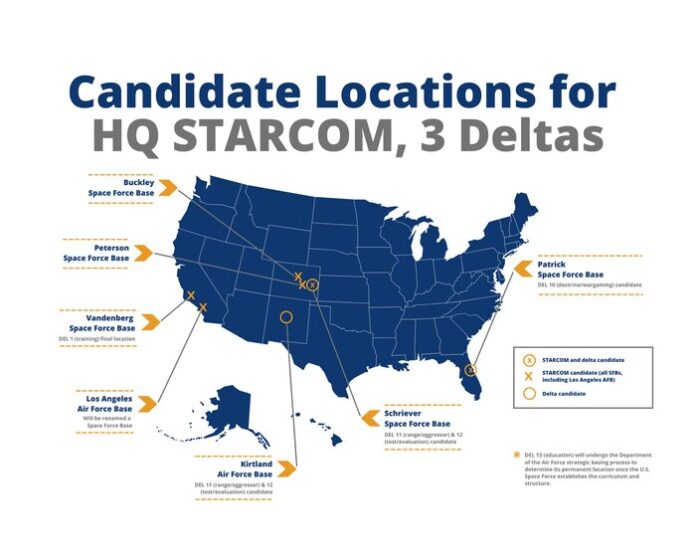 Department of the Air Force Reveals Potential Sites for STARCOM HQ and Deltas