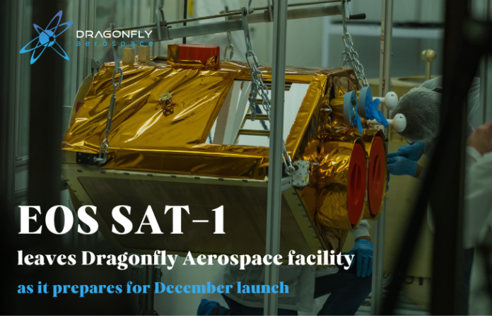 EOS SAT-1 leaves Dragonfly Aerospace facility as it prepares for December launch - Dragonfly Aerospace